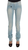 Costume National Cotton Blend Super Slim Fit Women's Jeans In Blue