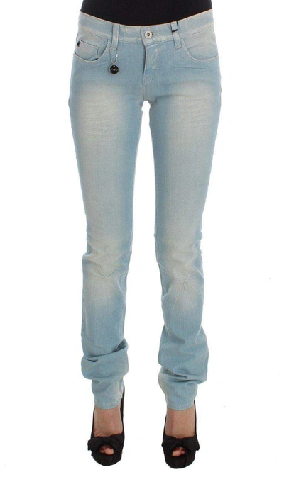 Costume National Cotton Blend Super Slim Fit Women's Jeans In Blue