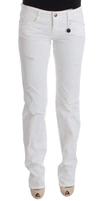 Costume National Cotton Slim Fit Blue Bootcut Women's Jeans In White