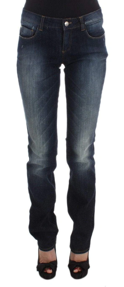 Costume National C'n'c   Cotton Slim Fit Bootcut Jeans In Blue
