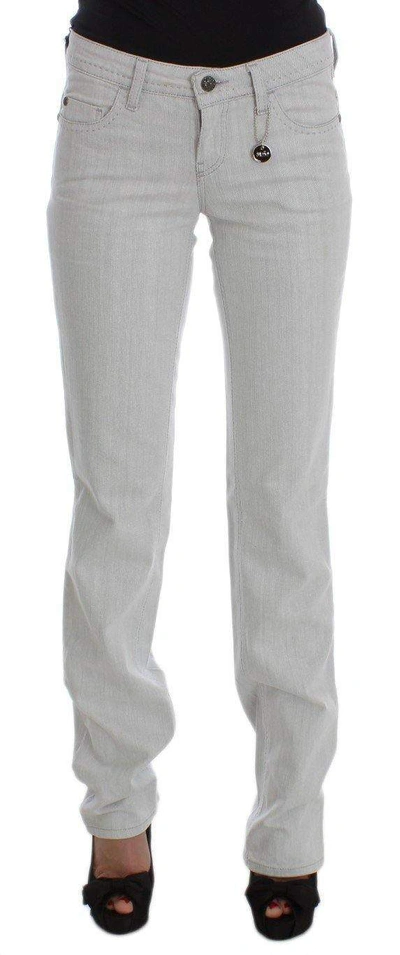 Costume National C'n'c   Cotton Slim Fit Bootcut Jeans In Gray