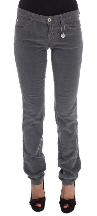 Costume National Cotton Super Slim Corduroys Women's Jeans In Gray