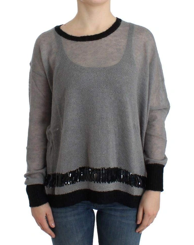 Costume National Embellished Asymmetric Women's Jumper In Grey