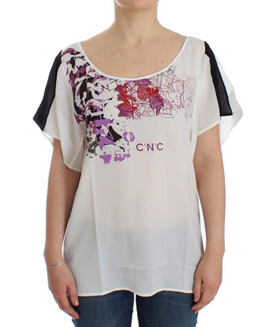 Costume National Motive Print Women's Blouse In White