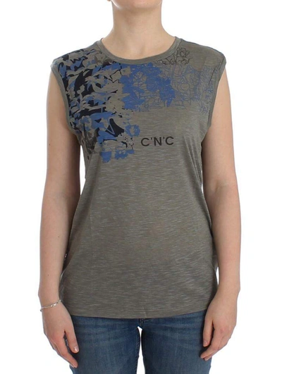 Costume National Print Sleeveless Women's T-shirt In Gray