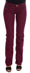 Costume National Red Wash Cotton Stretch Denim Jeans In Red