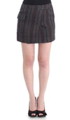 Costume National Chic Wool Blend Mini Skirt In Gray In Gray