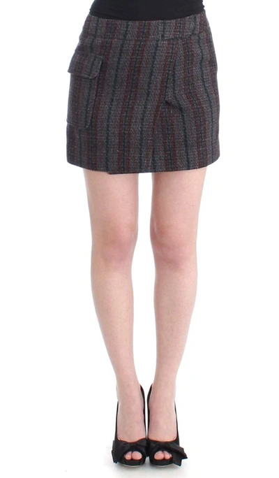 Costume National Wool Mini Women's Skirt In Gray