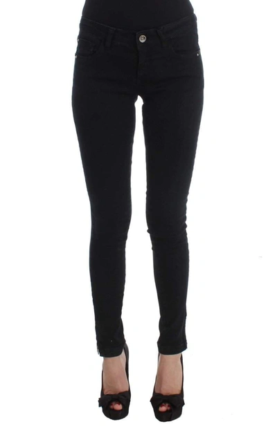 Costume National Cotton Slim Fit Blue Women's Jeans In Black