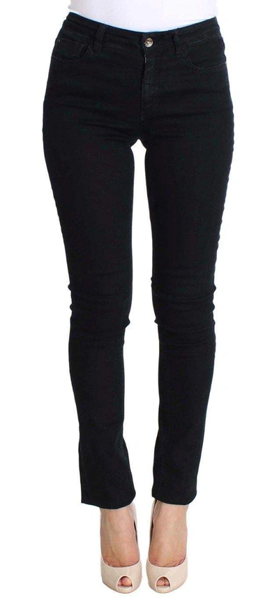 Costume National Embellished Mid Waist Skinny Blue Women's Jeans