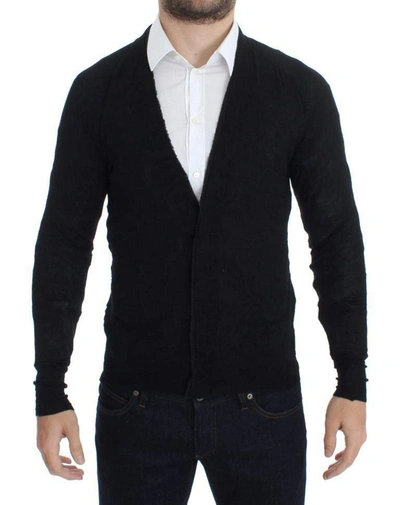 Costume National C'n'c  Fine Wool Button Cardigan In Black