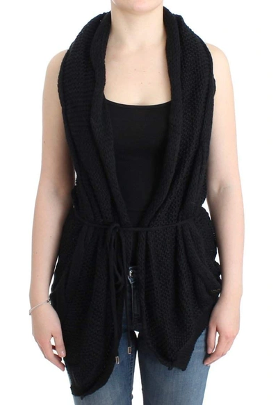 Costume National Sleeveless Knitted Women's Cardigan In Black