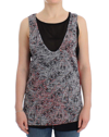 Costume National Elegant Sleeveless Black & Red Top In Black