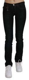 Costume National Black Mid Waist Skinny Denim Cotton Jeans In Black