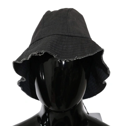 Costume National C'n'c Washed Wide Brim Outdoor Bucket Hat In Black