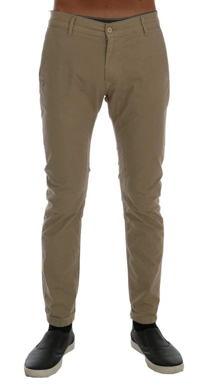 Daniele Alessandrini Cotton Stretch Slim Fit Chinos In Beige