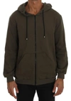 Daniele Alessandrini Full Zipper Hodded Cotton Sweater In Green