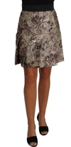 DOLCE & GABBANA A-LINE MINI FLORAL PRINT JAQUARD SKIRT