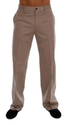 DOLCE & GABBANA BEIGE COTTON STRETCH CHINOS PANTS