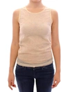 DOLCE & GABBANA BEIGE SLEEVELESS COTTON TOP TANK BLOUSE