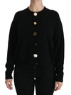 DOLCE & GABBANA BLACK BUTTON EMBELLISHED CARDIGAN SWEATER