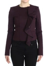 Gf Ferre' Purple Ruched Jacket Coat Blazer Short In Purple