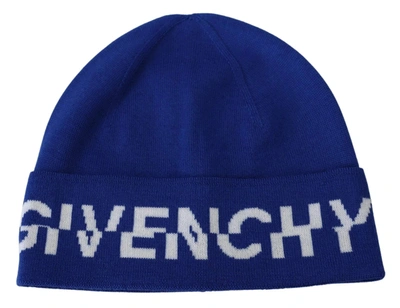 Givenchy Blue Wool Unisex Winter Warm Beanie Hat