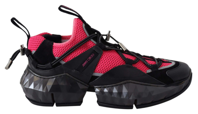 Jimmy Choo Diamond Trail/f Leather & Mesh Sneaker In Black