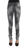 John Galliano Gray Wash Cotton Blend Slim Fit Denim Jeans Pants In Gray