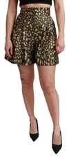 DOLCE & GABBANA BLACK GOLD HIGH WAIST MINI COTTON SHORTS