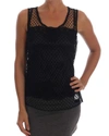Dolce & Gabbana Black Cotton Floral Crystal Tank Top In Black