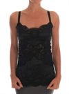 DOLCE & GABBANA BLACK SILK STRETCH LACE TOP