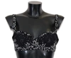 DOLCE & GABBANA BLACK SILK WHITE LACE STRETCH UNDERWEAR BRA