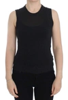 DOLCE & GABBANA BLACK SLEEVELESS CREWNECK VEST PULLOVER