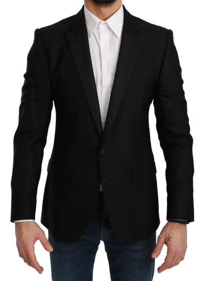 Dolce & Gabbana Black Slim Fit Coat Jacket Martini Blazer