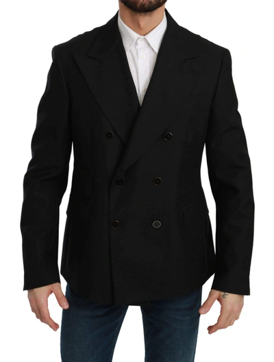 Dolce & Gabbana Black Slim Fit Jacket Coat Wool Blazer