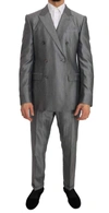 DOLCE & GABBANA BLACK STRETCH CRYSTAL BEE SLIM FIT SUIT