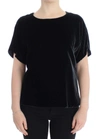 Dolce & Gabbana Black Velvet Shortsleeved Blouse In Black