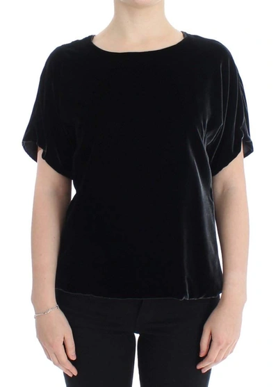 Dolce & Gabbana Black Velvet Shortsleeved Blouse