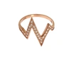 NIALAYA PINK GOLD 925 SILVER WOMENS CLEAR RING