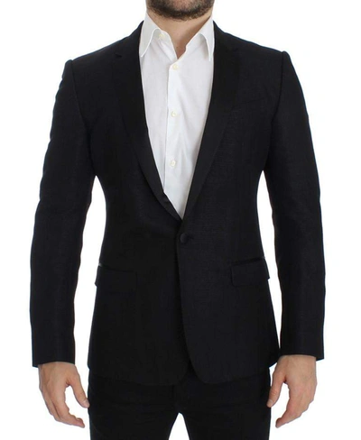 Dolce & Gabbana Black Wool Martini Slim Blazer