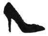 Dolce & Gabbana Elegant Pumps In Luxe Xiangao Fur Leather In Black