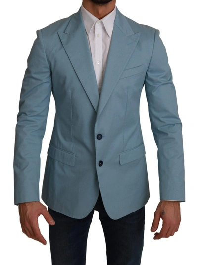 Dolce & Gabbana Blue Slim Fit Coat Jacket Martini Blazer