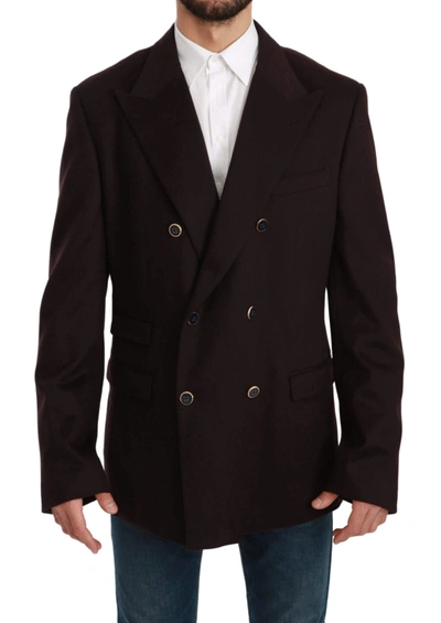 Dolce & Gabbana Bordeaux Cashmere Coat Taormina Blazer