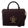 DOLCE & GABBANA BORDEAUX SNAKESKIN LEATHER SHOULDER LUCIA PURSE