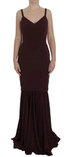 DOLCE & GABBANA BORDEAUX STRETCH FULL LENGTH SHEATH DRESS