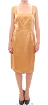 Dolce & Gabbana Bronze Silk Sheath Dress In Bronze