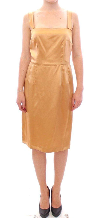 Dolce & Gabbana Bronze Silk Sheath Dress