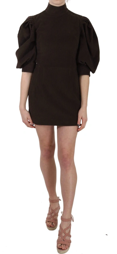 Dolce & Gabbana Brown Corduroy Bodycon Cotton Mini Dress