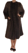 Dolce & Gabbana Brown Raccoon Fur Coat Jacket In Brown